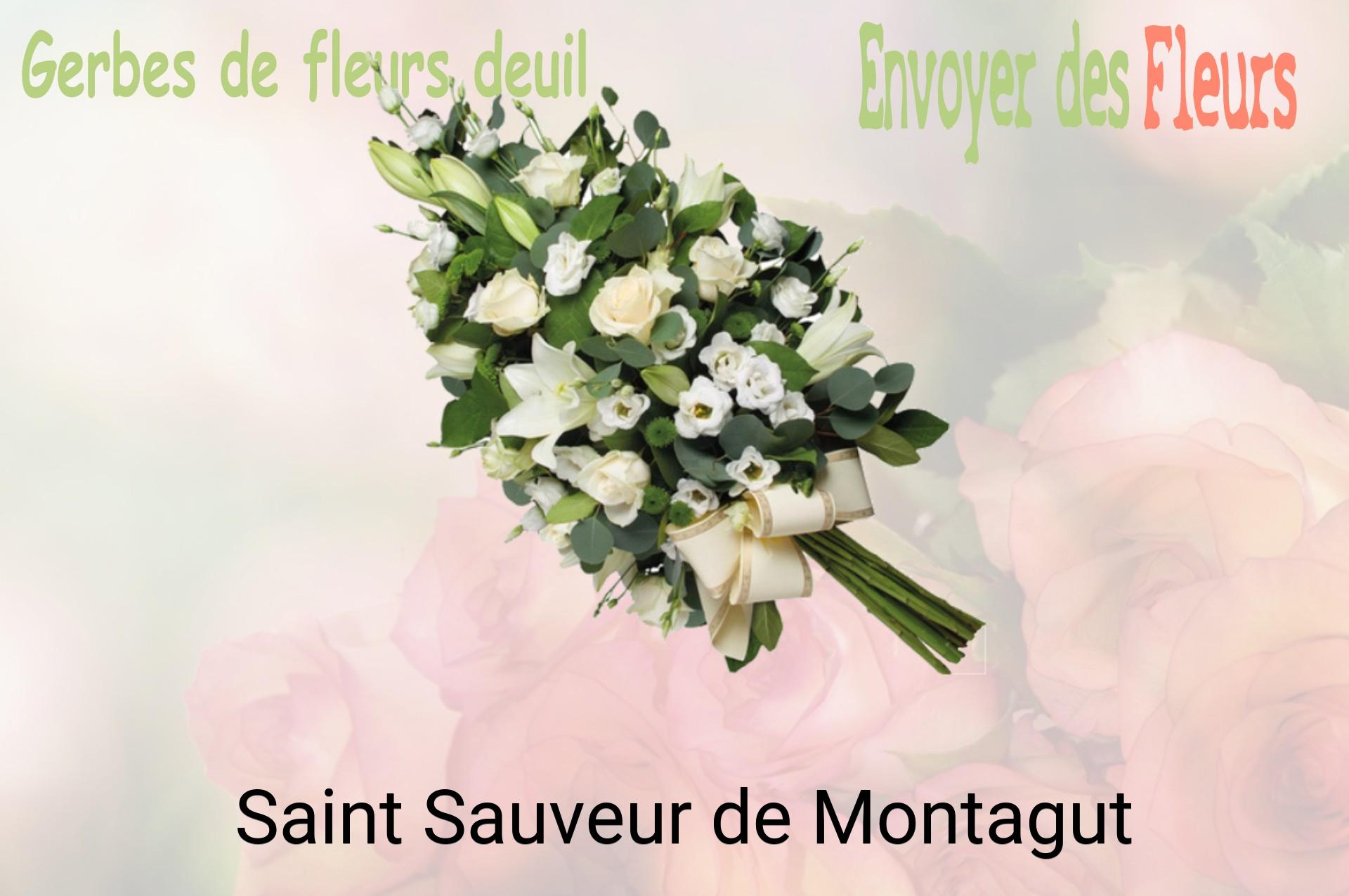 Gerbe de fleurs de deuil livrée à Saint-Sauveur-de-Montagut